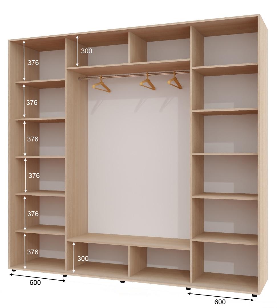 Корпус шкафа-купе Алекса ШК-05 250х60х240 см Дуб молочный - фото 2