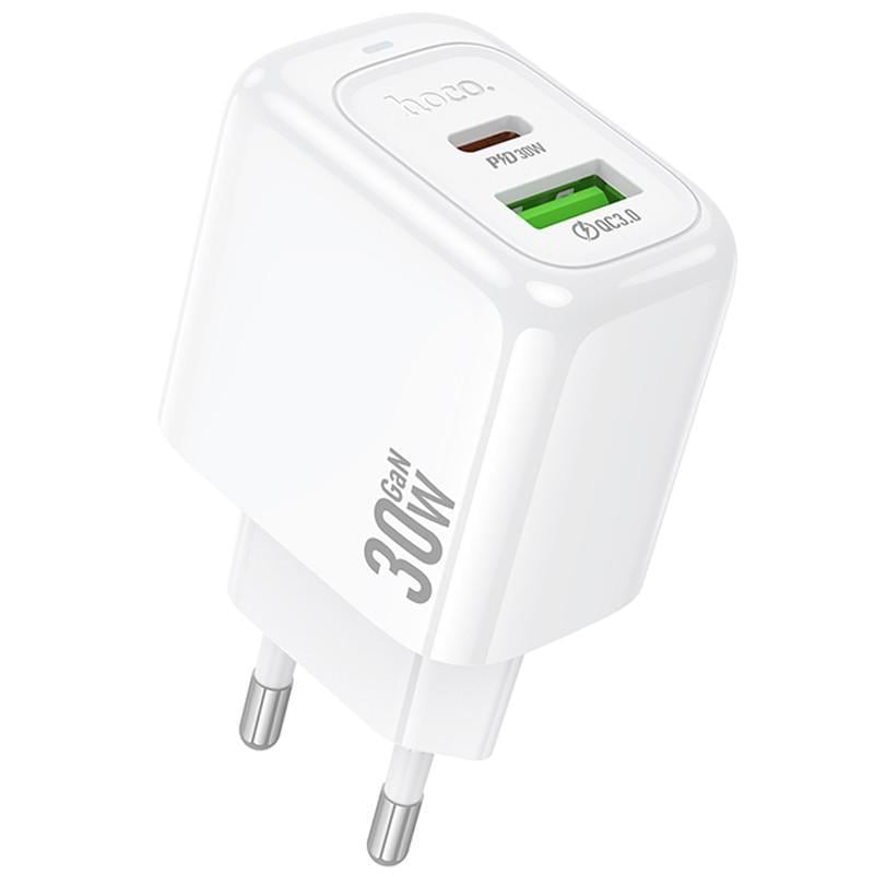Зарядний пристрій мережевий Hoco CS55A Surplus PD30W/QC3.0 1USB-A/1C White (00000074148_1)