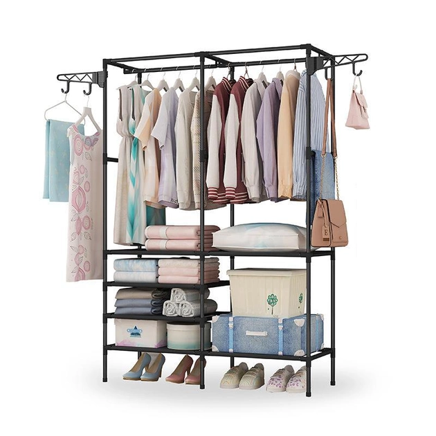 Вішалка для одягу 172x108x42 см Multifunctional Shelf 8518 Чорний - фото 7