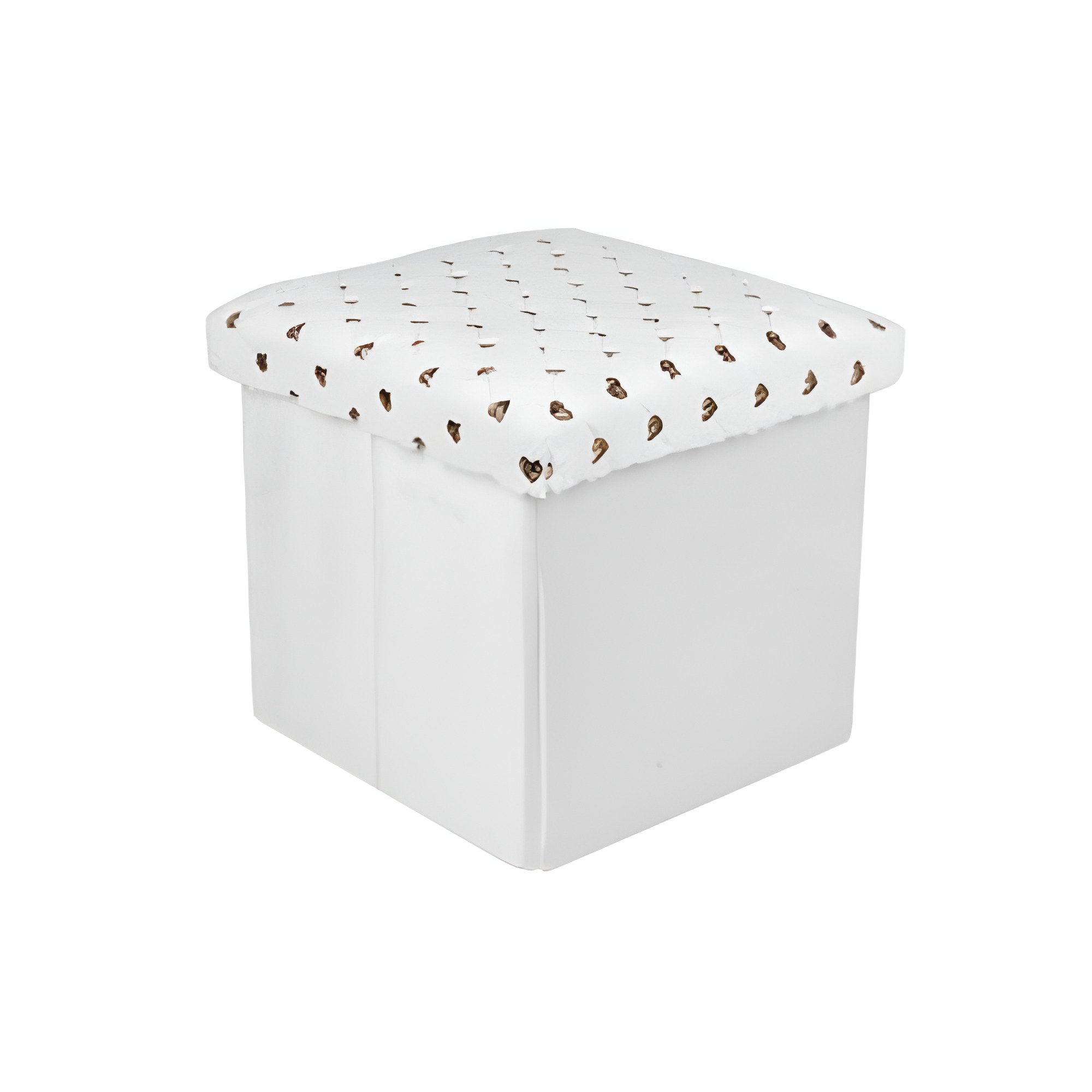 Пуф складаний Stenson Golden dots 35х35х33 см Білий (R33444)