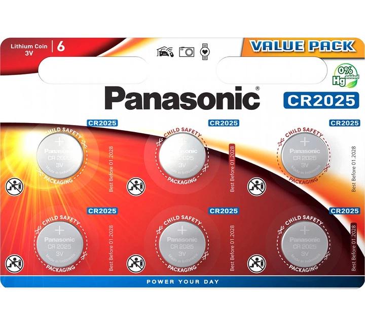 Батарейка Panasonic CR2025 Lithium 3v 6 шт. (33146498)