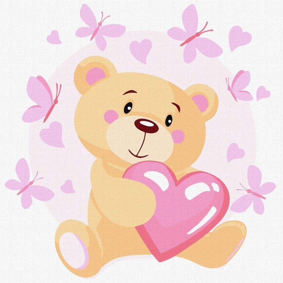 Картина по номерам Идейка Маленький мишка 30х30 см (KHO6001)