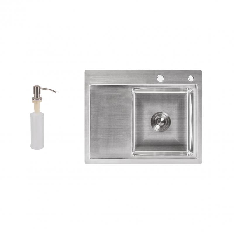 Набір 3в1 Lidz кухонна мийка H6350R 3,0/0,8 мм Brush/сушарка/дозатор для миючого засобу