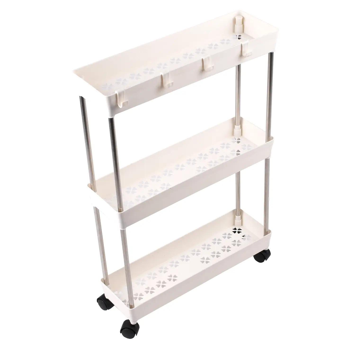 Этажерка стеллаж Wellamart на 3 полки на колесах (8359)