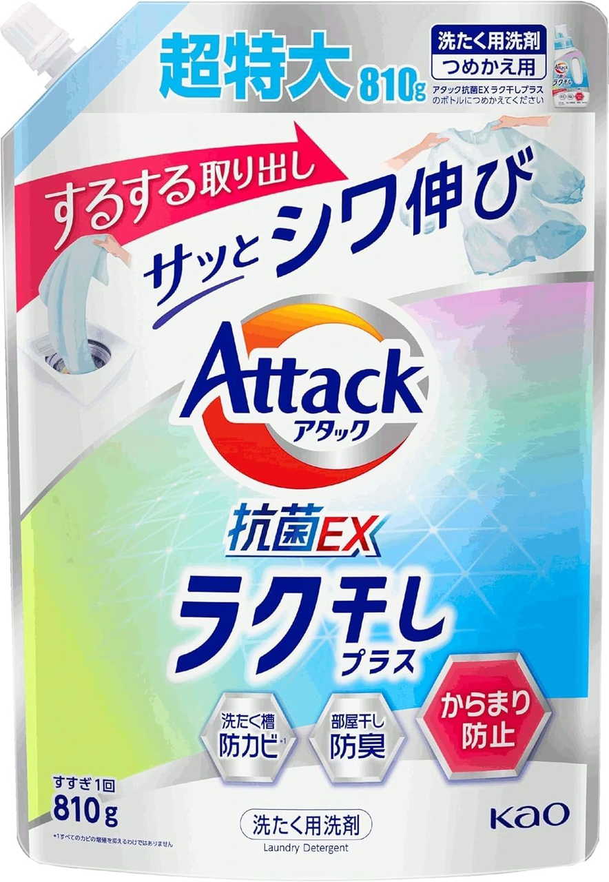 Гель для стирки Attack Antibacterial EX Easy Drying Plus запасной блок 810 г (432629)