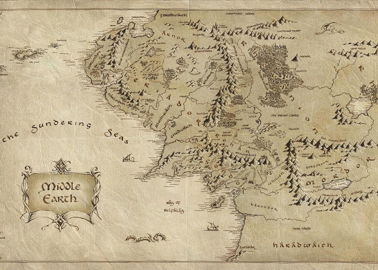 Картина постер Gee! The Lord of the Rings Властелин колец карта средиземья 60х40 см LR 09.069