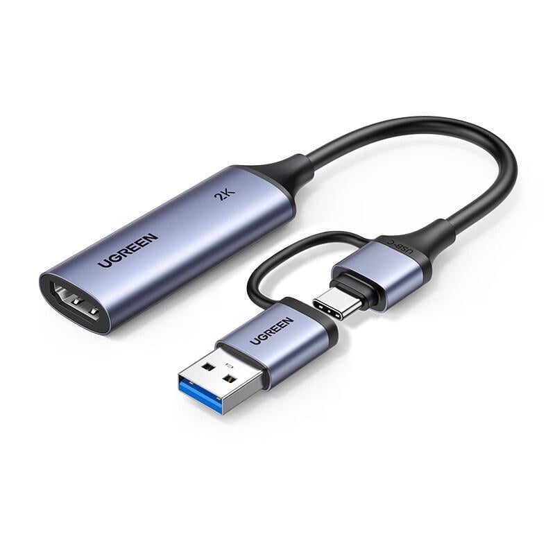 Карта видеозахвата UGREEN HDMI вход 4K 60Hz USB Type-C выход 2K 30Hz алюминиевый Серый (15389) Карта видеозахвата UGREEN HDMI вход 4K 60Hz USB Type-C выход 2K 30Hz алюминиевый Серый (15389)
