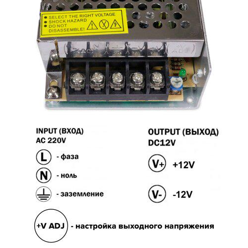 Блок питания OEM DC12 100 W 8,5 А TR-100 (00-00001280) - фото 3