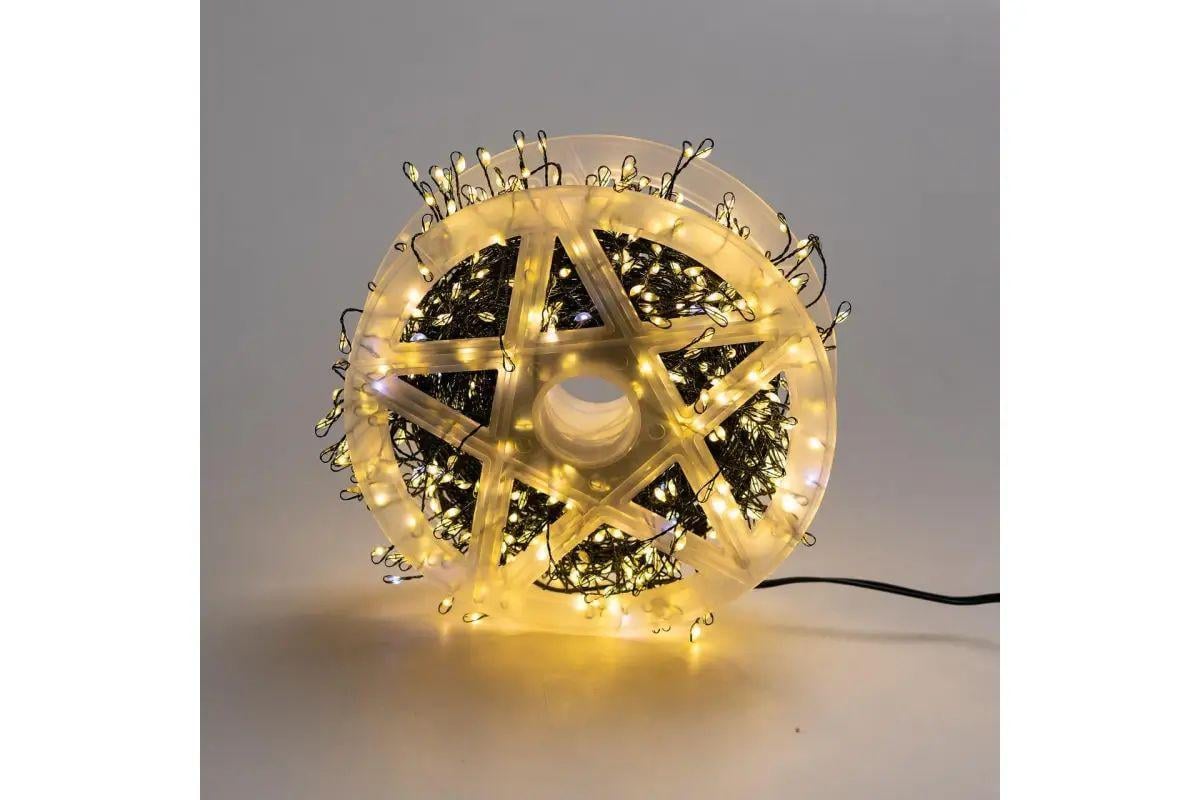 Гірлянда роса на котушці 2500 led USB 220В IP44 вологозахищена з 8 режимами пультом та тепло-білим світінням 100 м