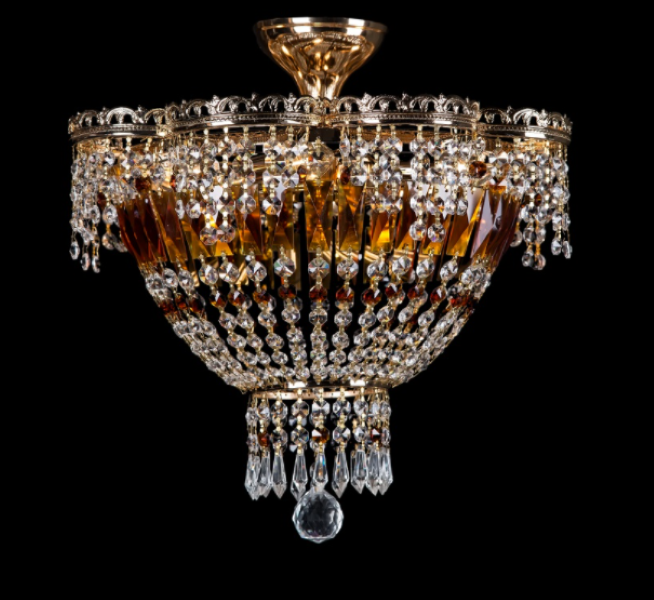 Хрустальная люстра L8307A/4 FGD/WT/BR Белый/Золото/Коричневый (AN000297) Хрустальная люстра L8307A/4 FGD/WT/BR Белый/Золото/Коричневый (AN000297)