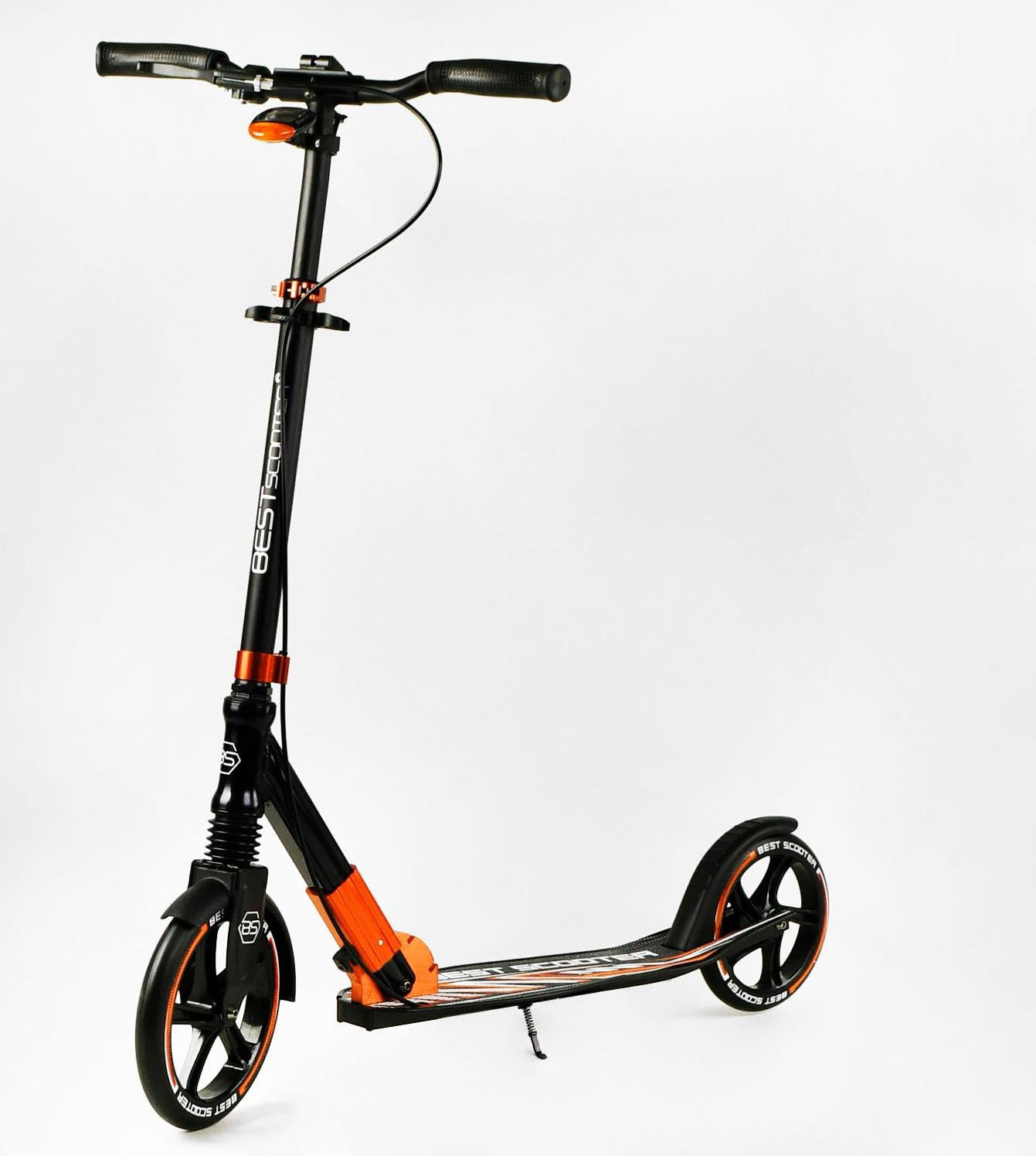 Самокат двоколісний складаний Best Scooter ліхтар/амортизатор Black/Orange (113216)