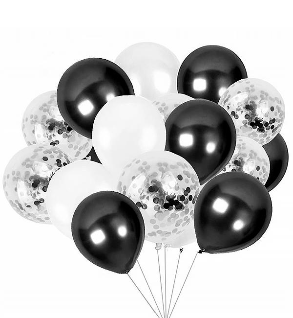 Воздушные шары 17 шт. White/Black Воздушные шары 17 шт. White/Black