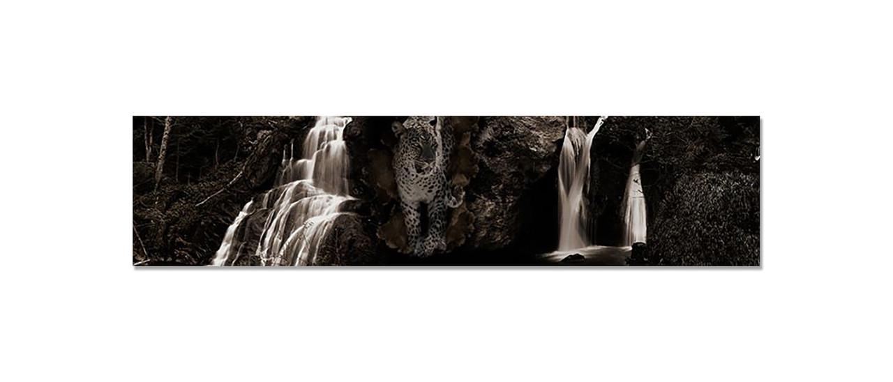 Наклейка виниловая на кухню Zatarga Леопард и Водопад 600х2500 мм (1289776213)