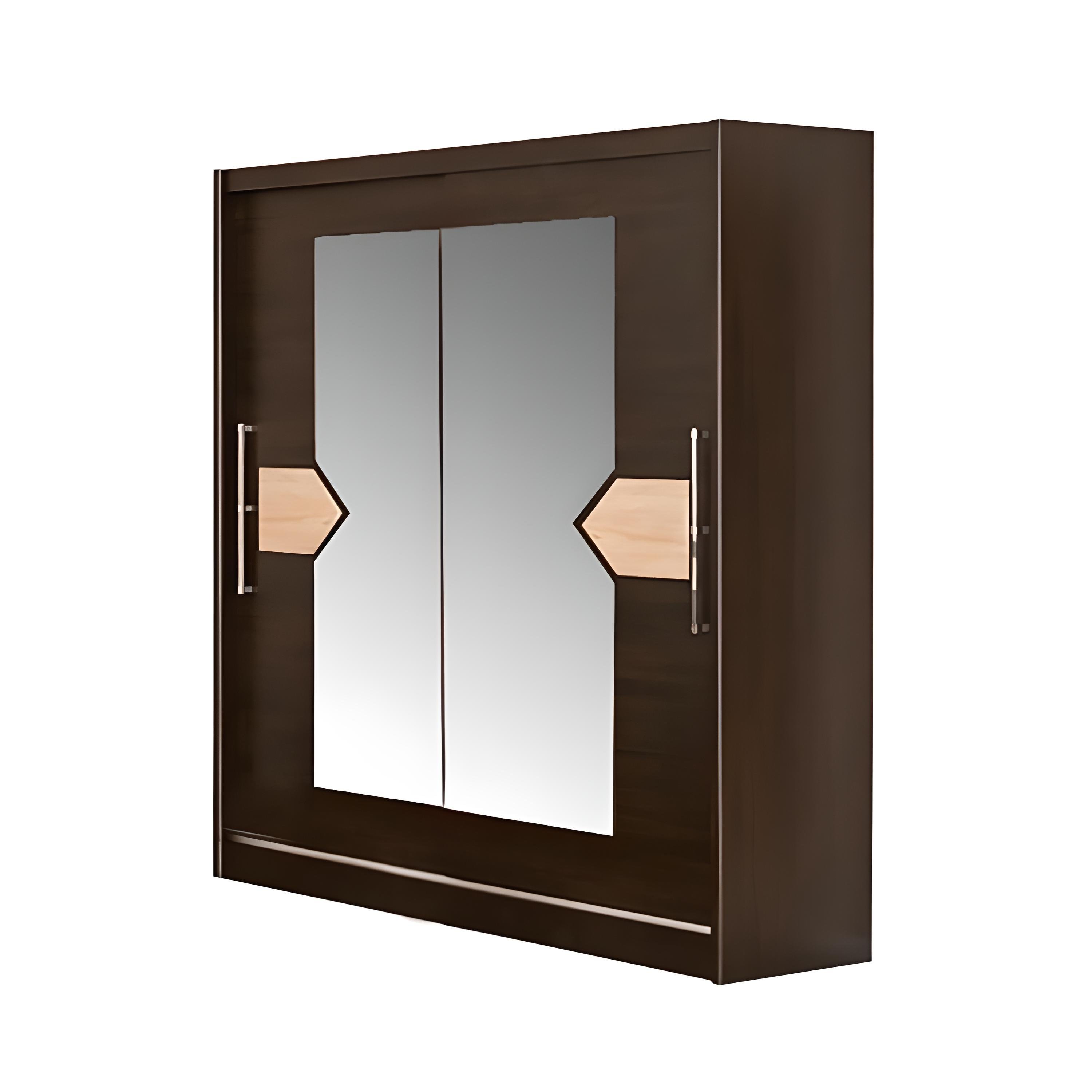 Шкаф-купе двухдверный Mebel Service Аляска 2 зеркала ЛДСП/МДФ Венге темный/Дуб самоа (12916493)
