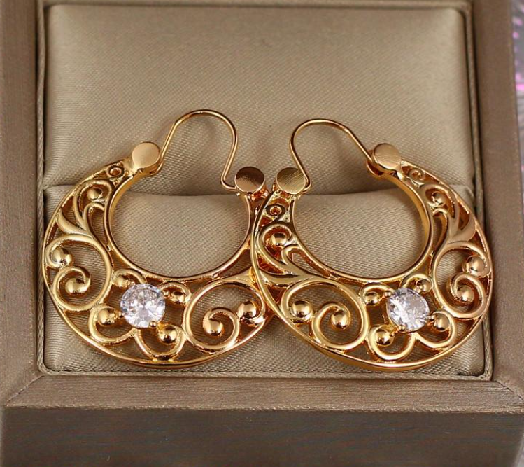 Серьги коромысла Xuping Jewelry Кармелита 3,3 см Золотистый