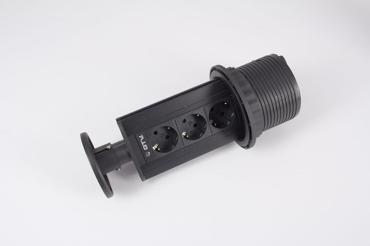 Розетка вертикальная встроенная GTV на 3 вилки D 100 (AE-BPW3GS-20)