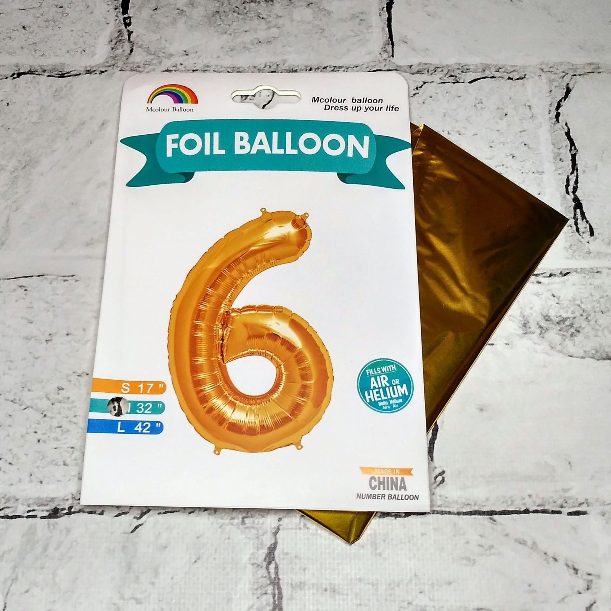 Воздушный шар Цифра 6 фольгированный 70 см Золотой (5926-7) Воздушный шар Цифра 6 фольгированный 70 см Золотой (5926-7)