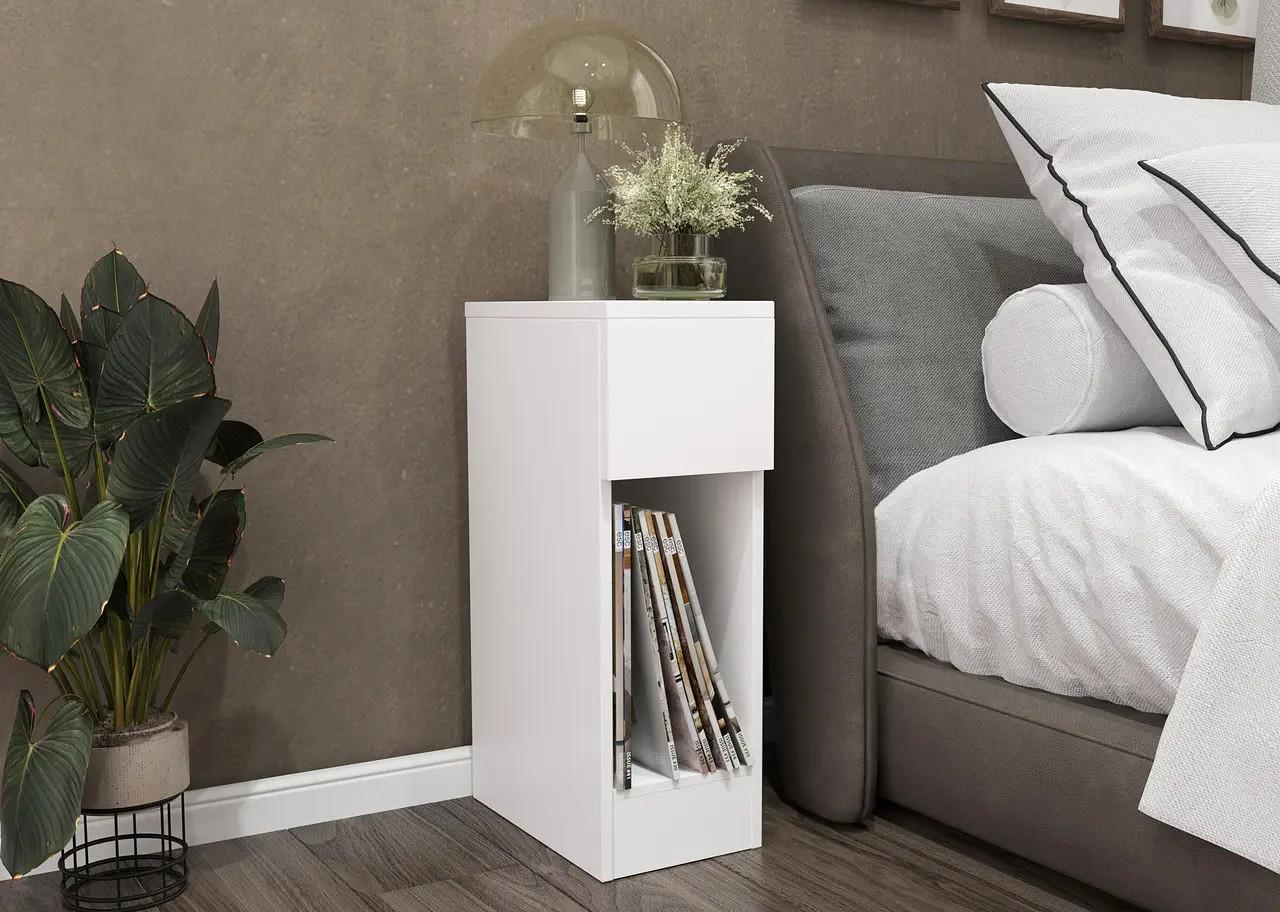 Тумба прикроватная FT-113 на один ящик 200х596х350 мм Белый (31232423)