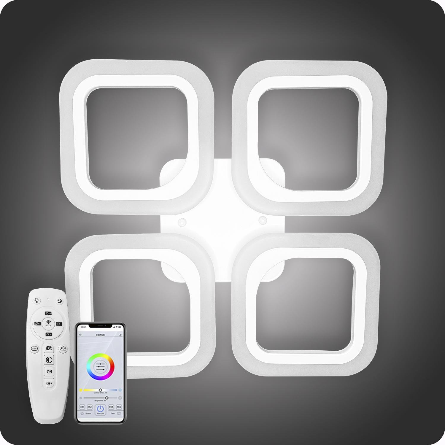 Люстра світлодіодна 517 Dlight з пультом 55 Вт Білий (01774) - фото 3 Люстра світлодіодна 517 Dlight з пультом 55 Вт Білий (01774) - фото 3