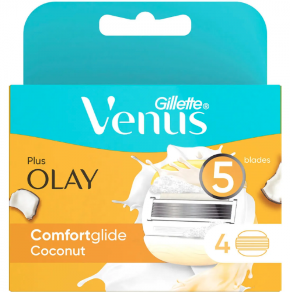 Сменный картридж для бритья женский Venus Plus Olay Comfortglade кокос 4 шт.