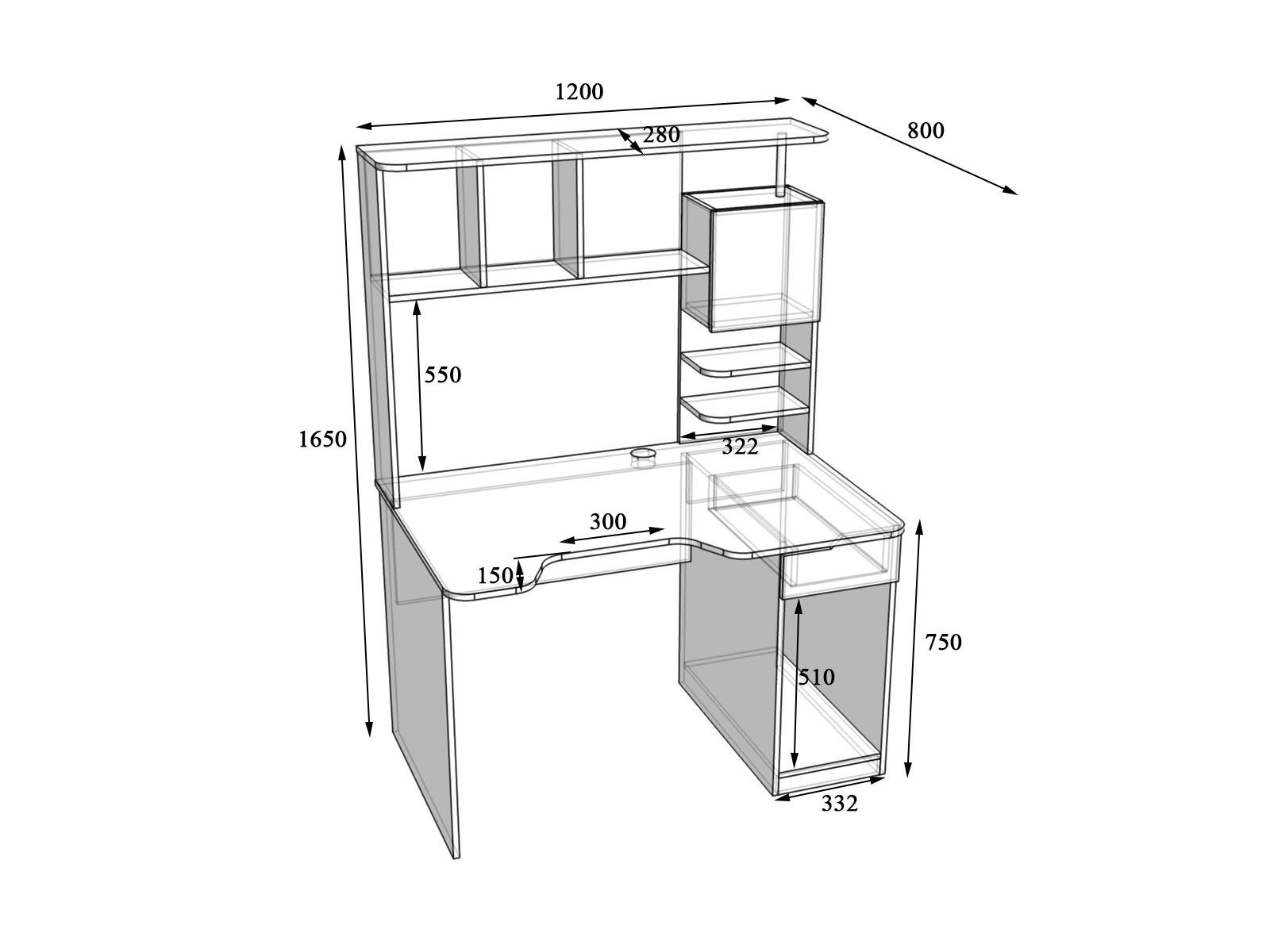 Стол геймерський ергономічний із надбудовою Zeus Rasin RS-12 з ЛДСП та металу Чорний (RS-12) - фото 4 Стол геймерський ергономічний із надбудовою Zeus Rasin RS-12 з ЛДСП та металу Чорний (RS-12) - фото 4