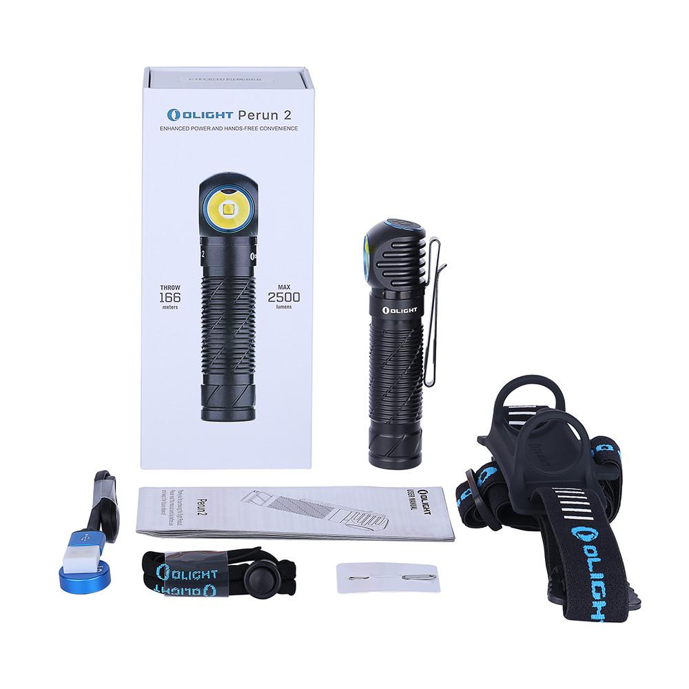 Ліхтар налобний кутовий Olight Perun 2 Cool Kit з оголов'ям 2500 люмен White - фото 2