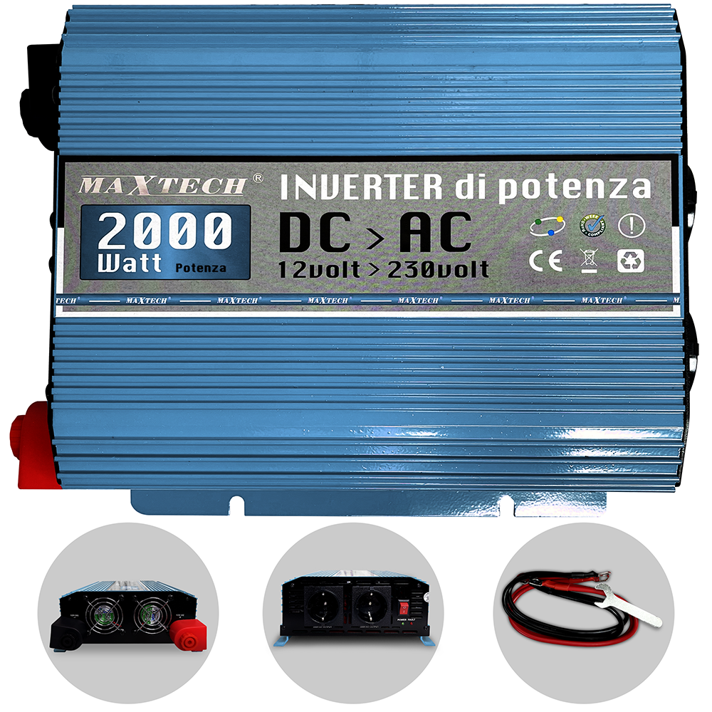 Перетворювач напруги MaxTech HN-2000-12 2000W з правильною синусоїдою для котла 2 кВт (95) - фото 3