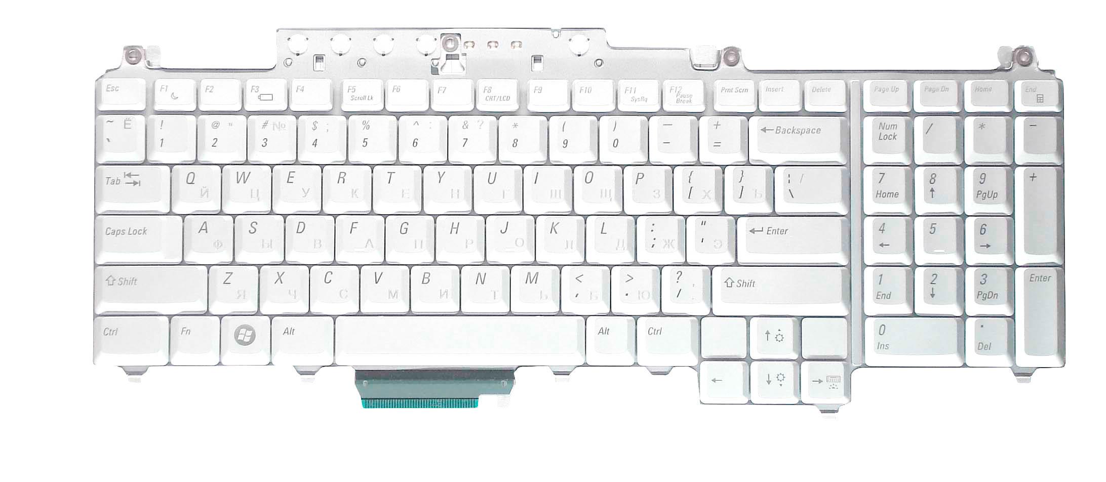 Клавиатура для ноутбука Dell Inspiron 1700 с подсветкой Light Silver