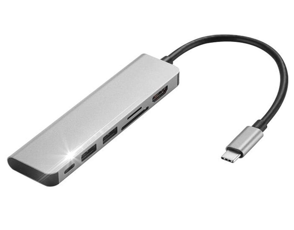 Usb-хаб Foxconn Type-C на HDMI 2 USB 3,0 SD TF Card Reader (A10198)