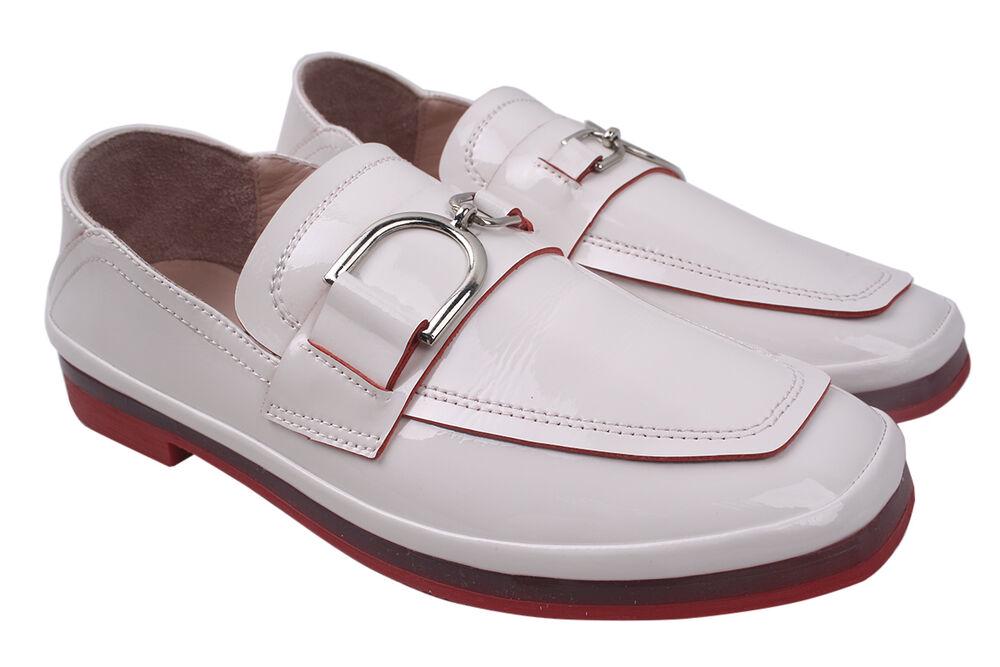 Туфли Aquamarin на низком ходу женские из лаковой кожи р. 38 Молочный (1749-20DTC)