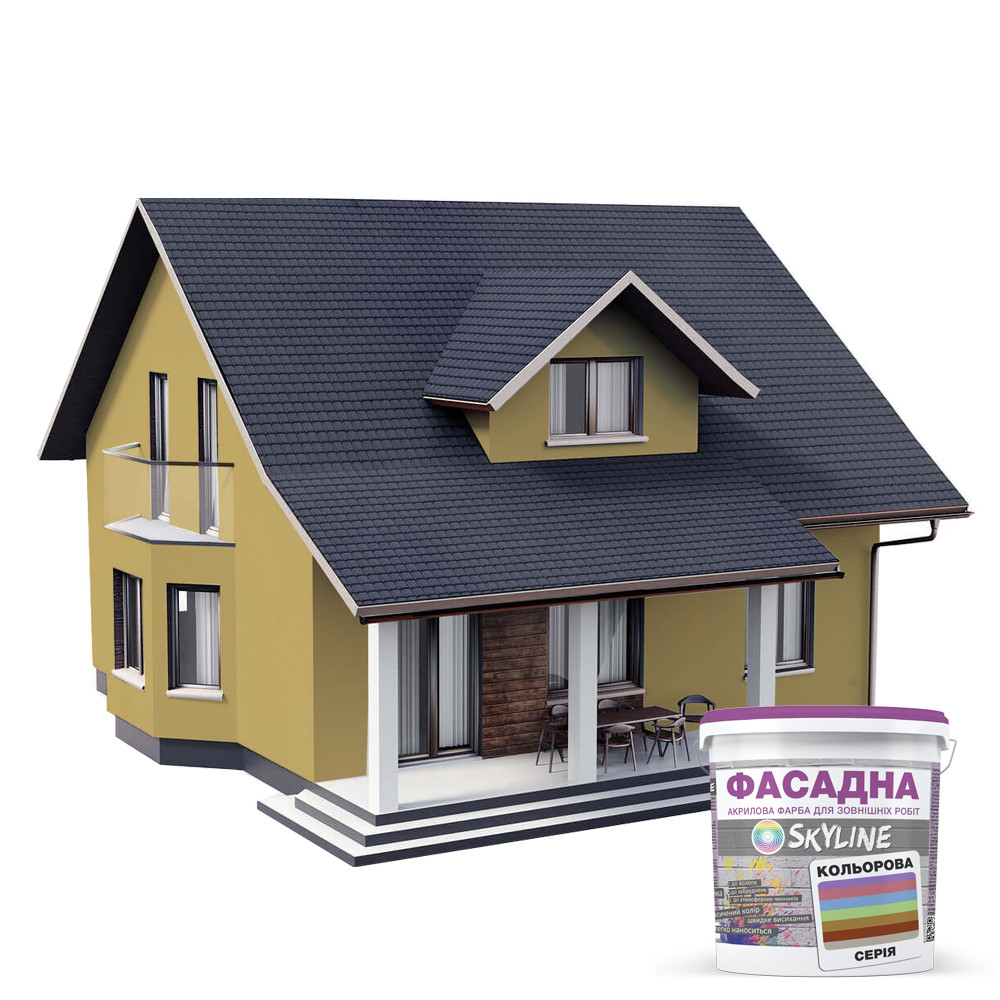Фарба акрил-латексна фасадна Skyline 2030-Y10R 3 л Мигдаль (650c0cd14bc23147a0718b34) - фото 3