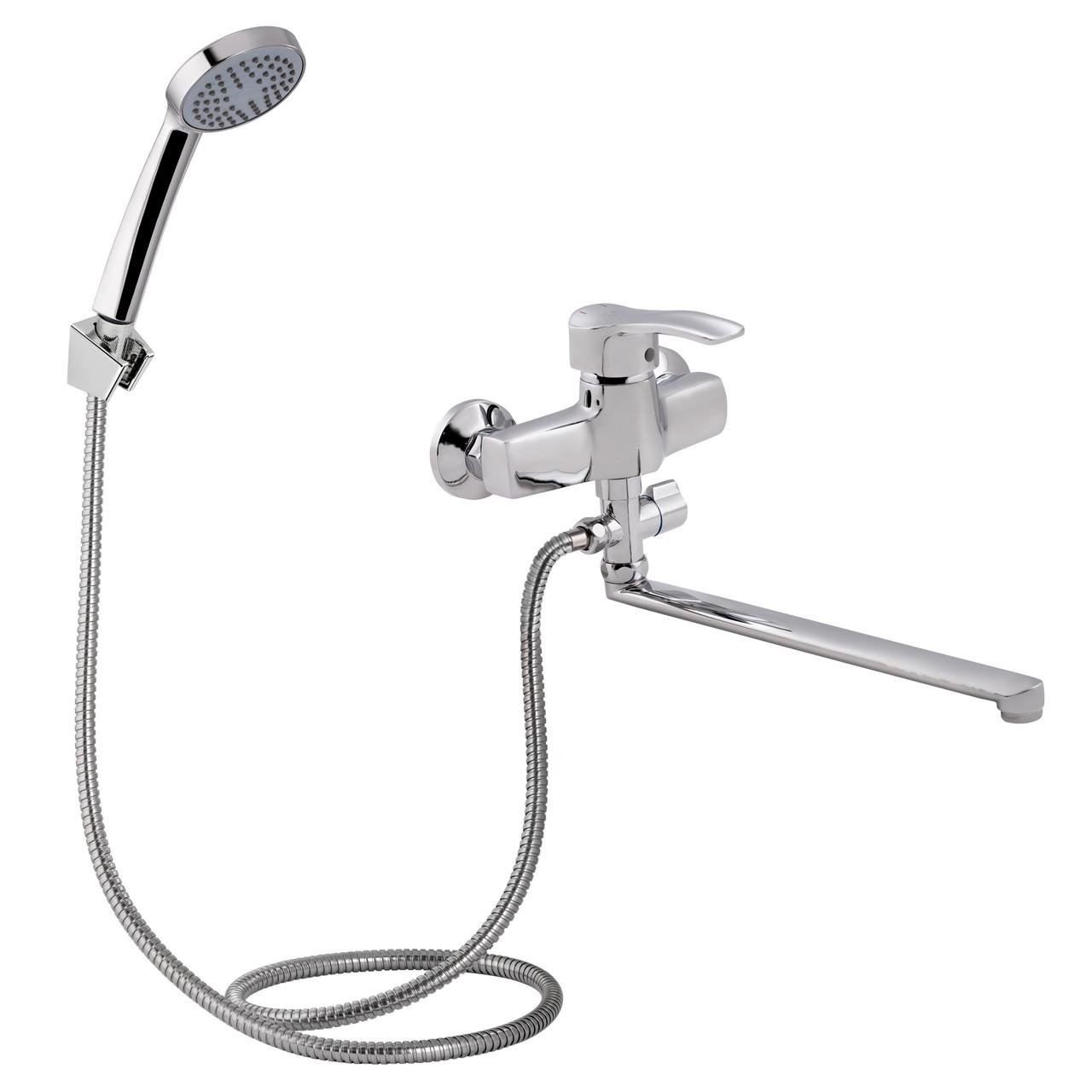 Смеситель для ванной Lidz Anny 005C2 с поворотным изливом с душевым гарнитуром k40 LDANN005C2CRM35102 Chrome (2553560469)