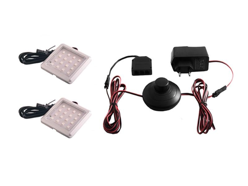 Комплект светодиодных светильников LEDUA квадратных для мебели 2шт 220В 4Вт IP20 синий (37362178)