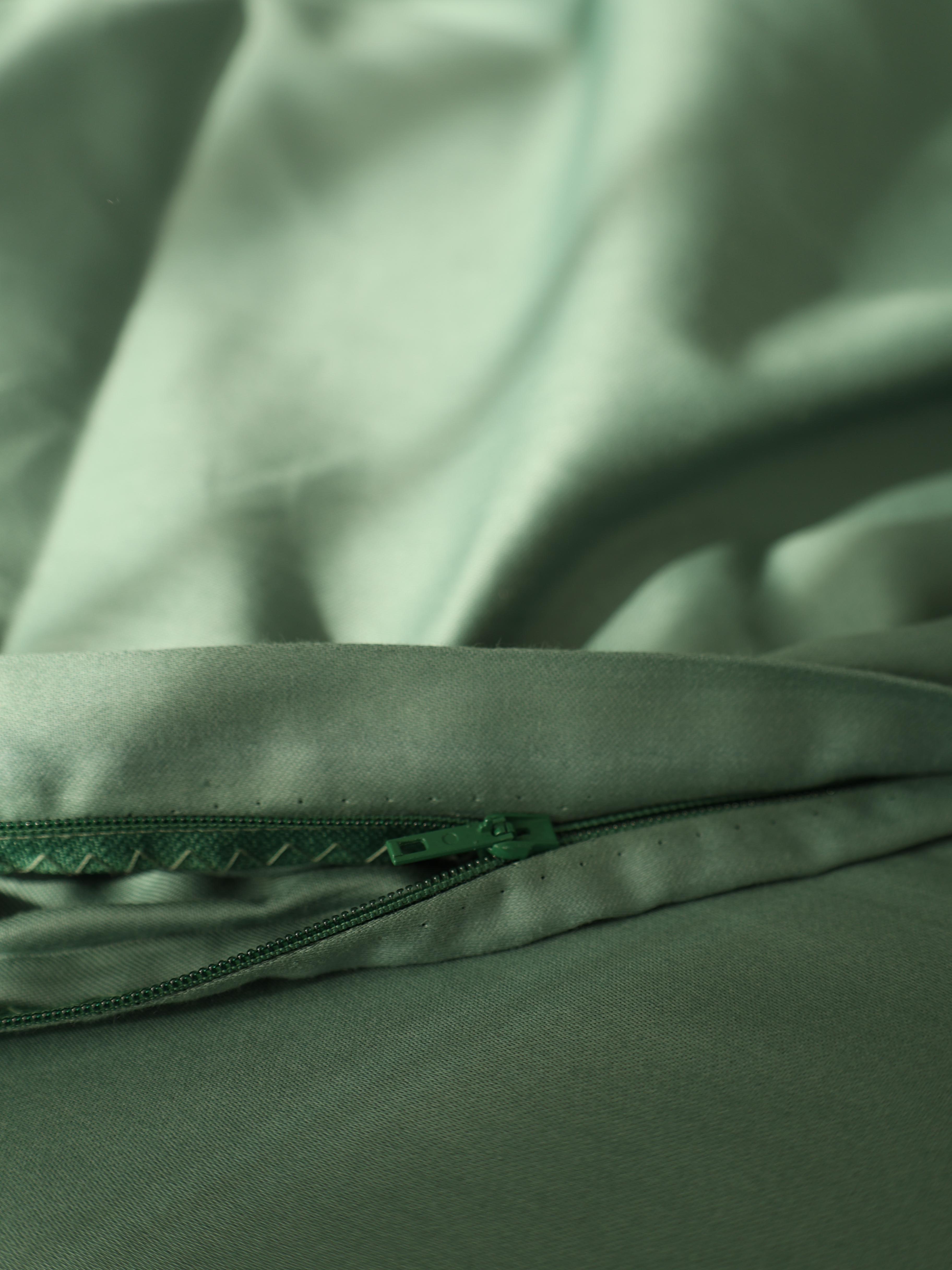 Комплект постельного белья Soline из сатина семейный 145х215 см Зеленый