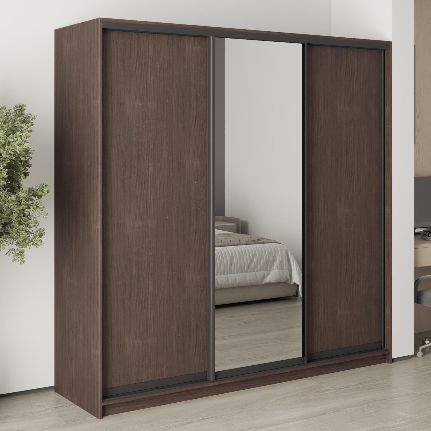 Шкаф-купе трехдверный MebelStar Стандарт BG 2 ДСП/зеркало 210x60x210 см Дуб ристрето (MBS-8409)