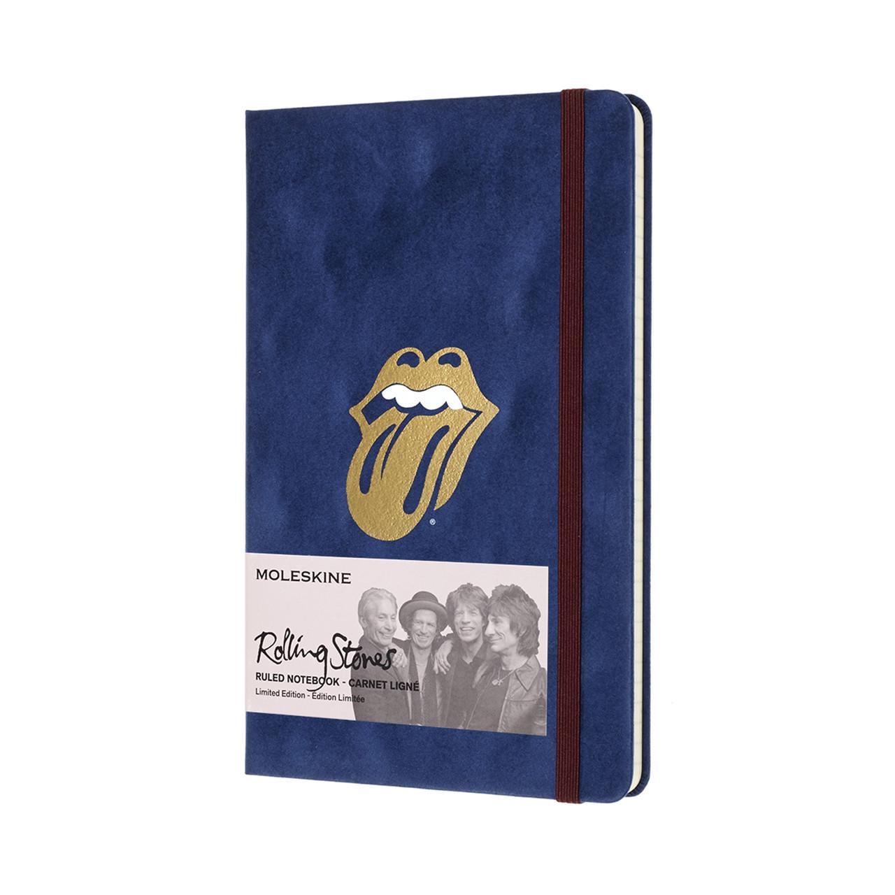 Блокнот Moleskine Limited Rolling Stones средний 240 страниц линейка синий велюр 13х21 см (8058341710906)