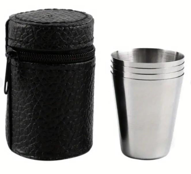 Набір склянок A-Plus 04 W нержавіюча сталь 50 мл в чохлі (AWN-00087) Набір склянок A-Plus 04 W нержавіюча сталь 50 мл в чохлі (AWN-00087)