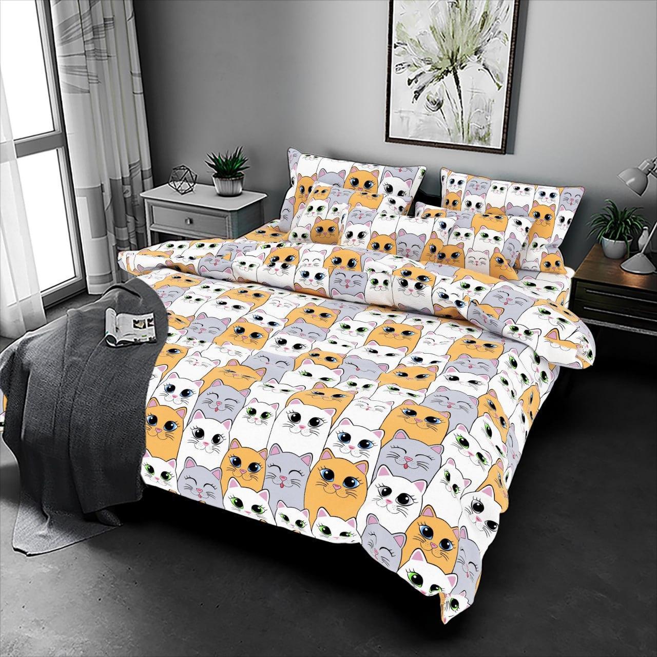 Пододеяльник Vilenna Кошки оранжевые двуспальный бязь голд 180х220 см