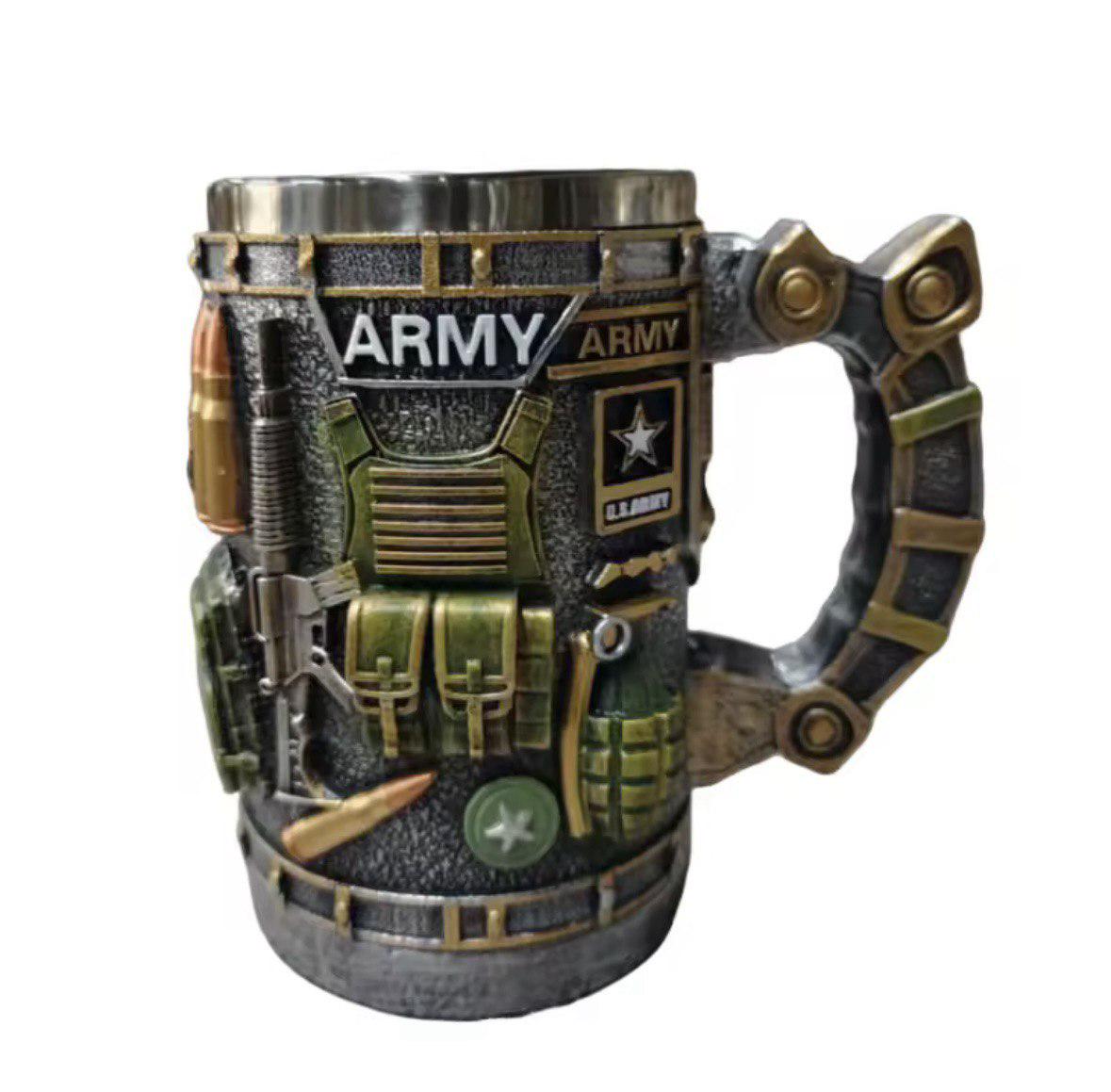 Чашка в армейском стиле с объемным 3D декором ARMY 300 мл (27158627)