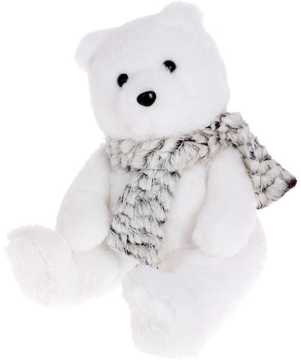 Игрушка декоративная мишка 29 см Белый