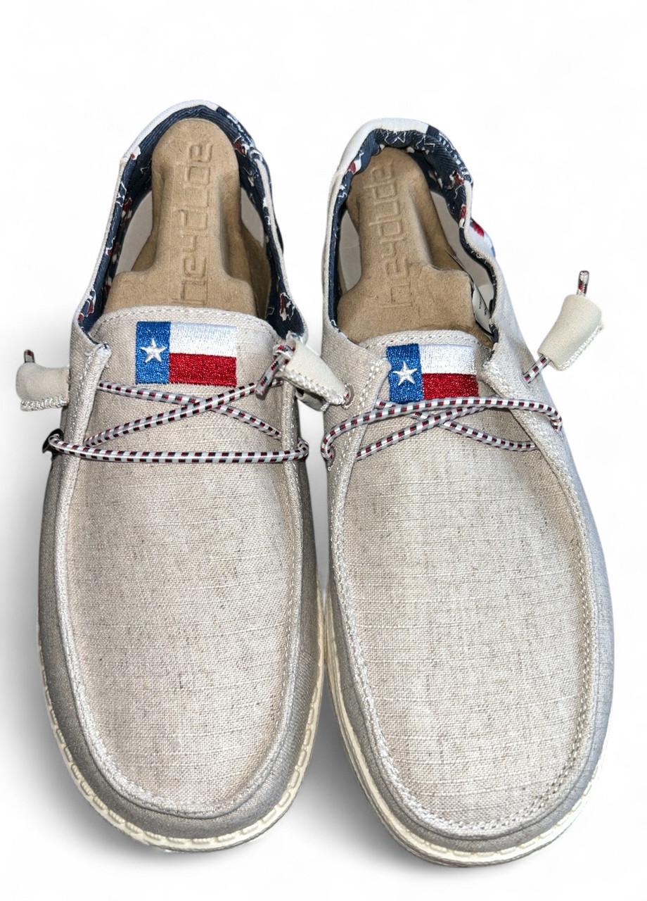 Чоловічі мокасини Hey Dude Wendy texas canvas Off white р. 48 31,7 Білий (2789100135) - фото 5
