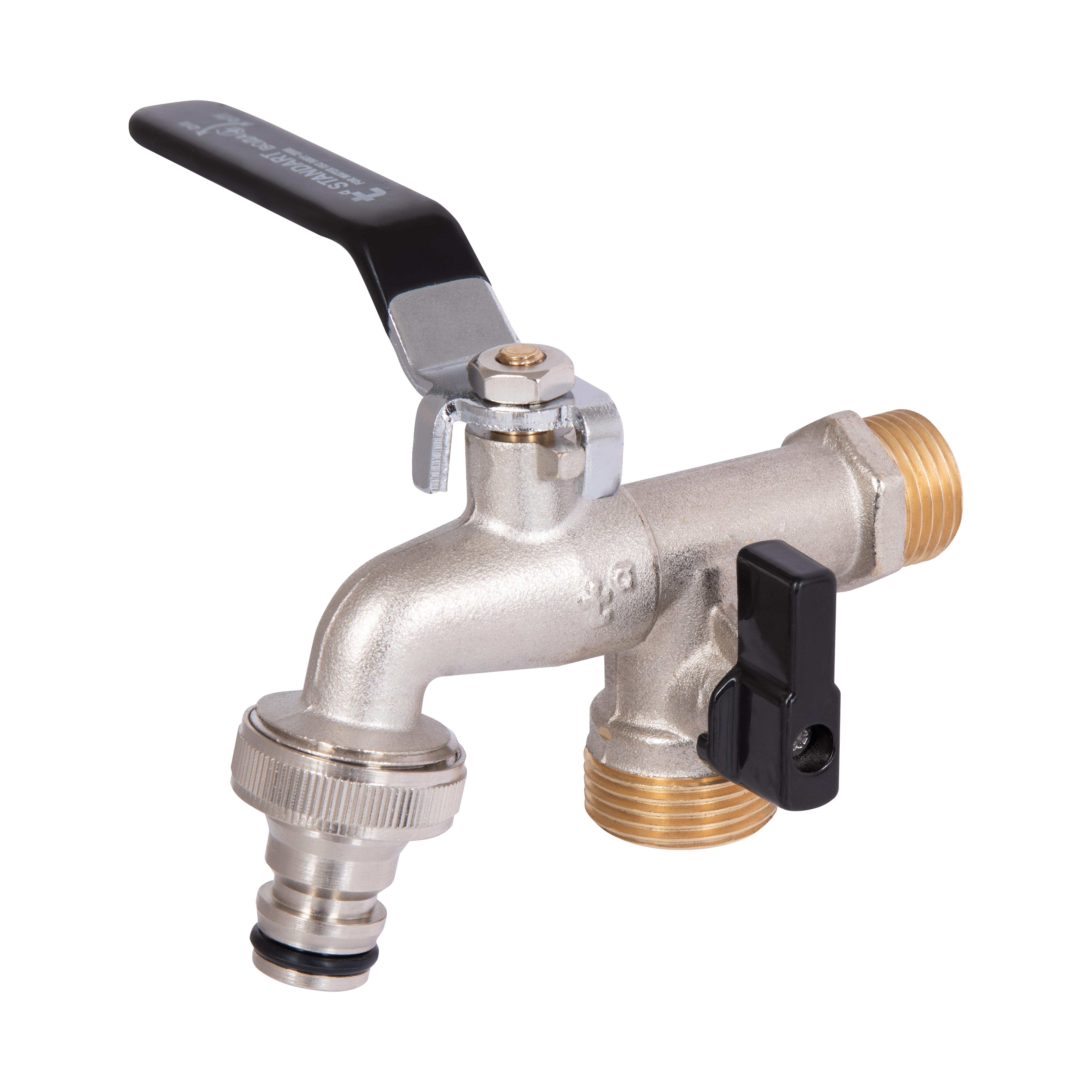Кран шаровой Thermo Alliance для полива Standart 1/2"Нх 3/4"Н 2 выхода (SD141W15)