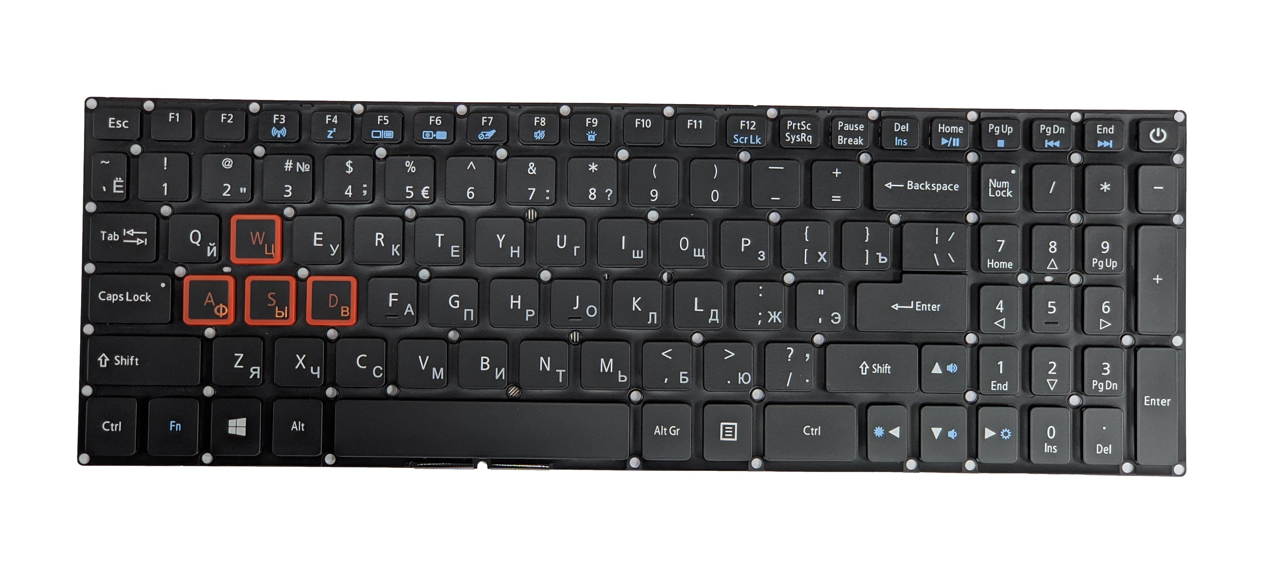 Клавиатура для ноутбука Acer Aspire VN7-593G с красной подсветкой Black Red