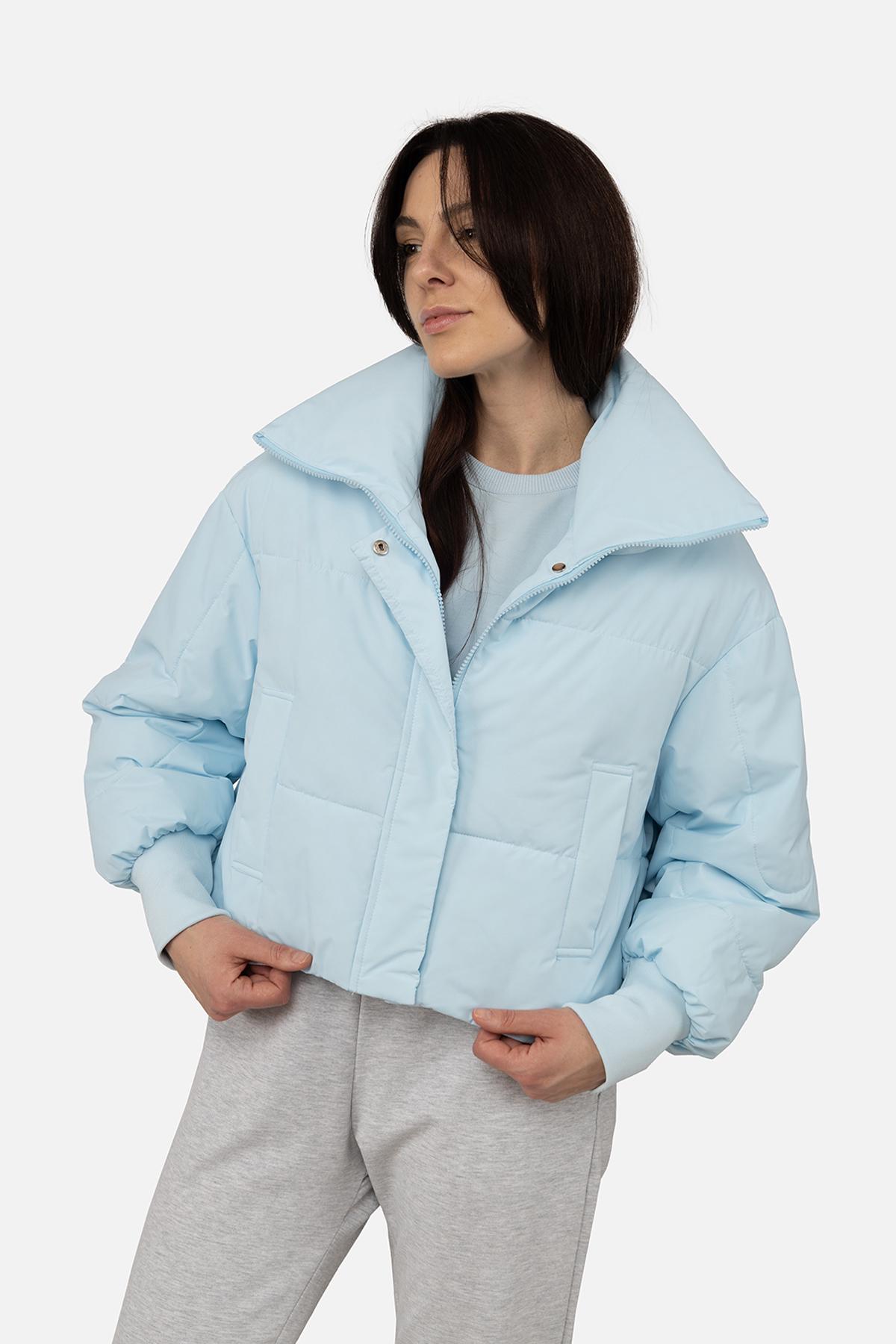 Куртка короткая женская р. 54 Голубой (SKT001034549)