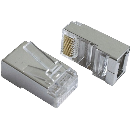 Коннектор экранированный RJ-45 Cat 5e со скоростью до 1 Гбит/с Серый (fe854423)