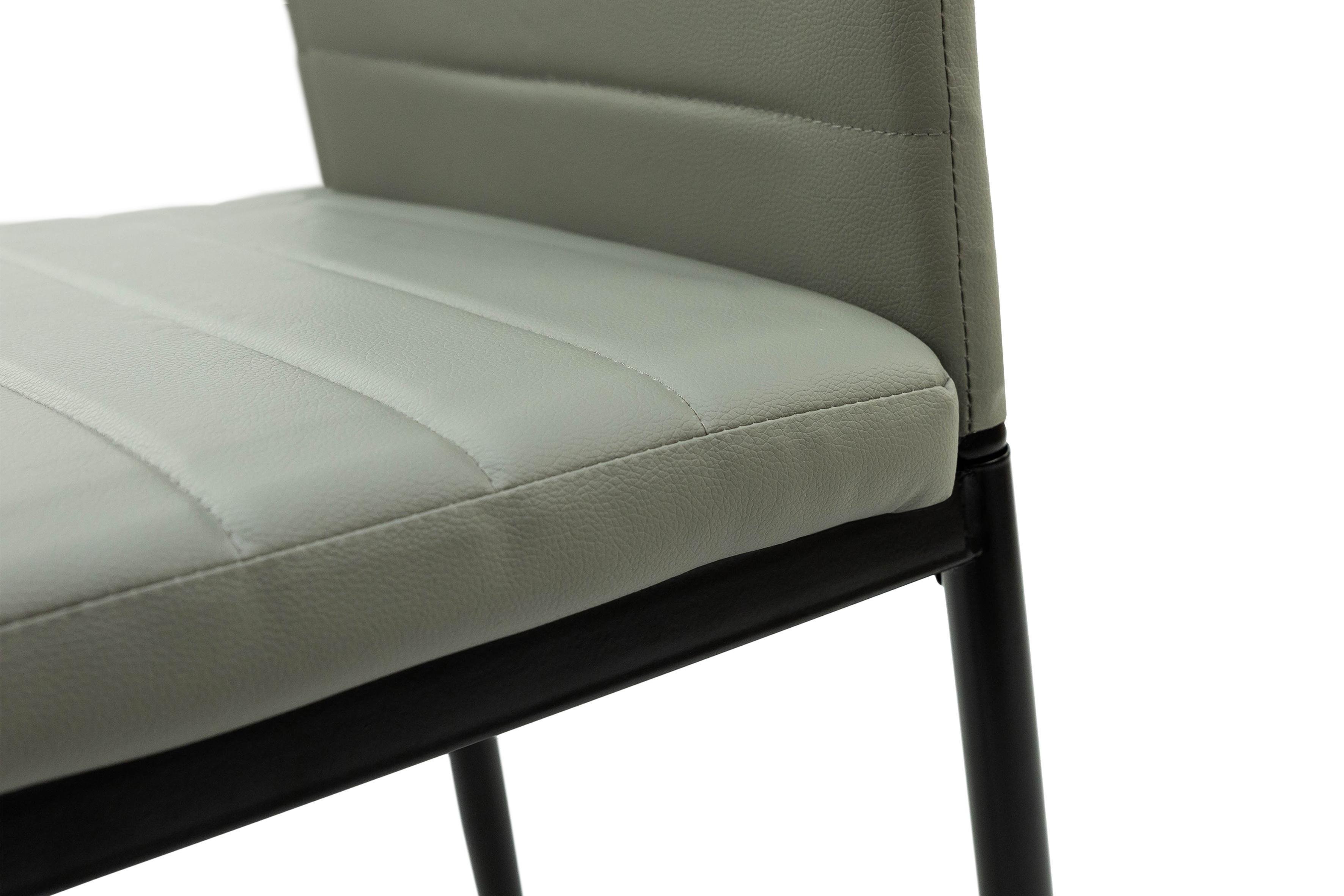 Стул для кухни и гостиной ГРЕЙС Рио 390х960х530 мм Черный/Светло-серый (GAА0056266) - фото 9