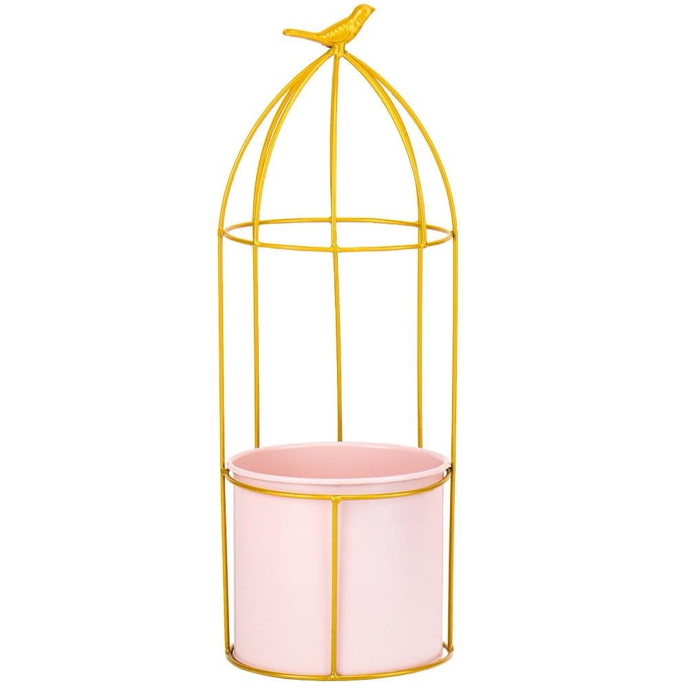 Підсвічник-ваза Elisey Золота пташка 41 см Рожевий (8915-007)
