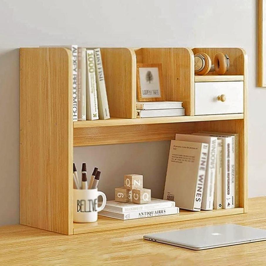 Полка-надстройка настольная из дерева Лаймер карри (АКД-008203)