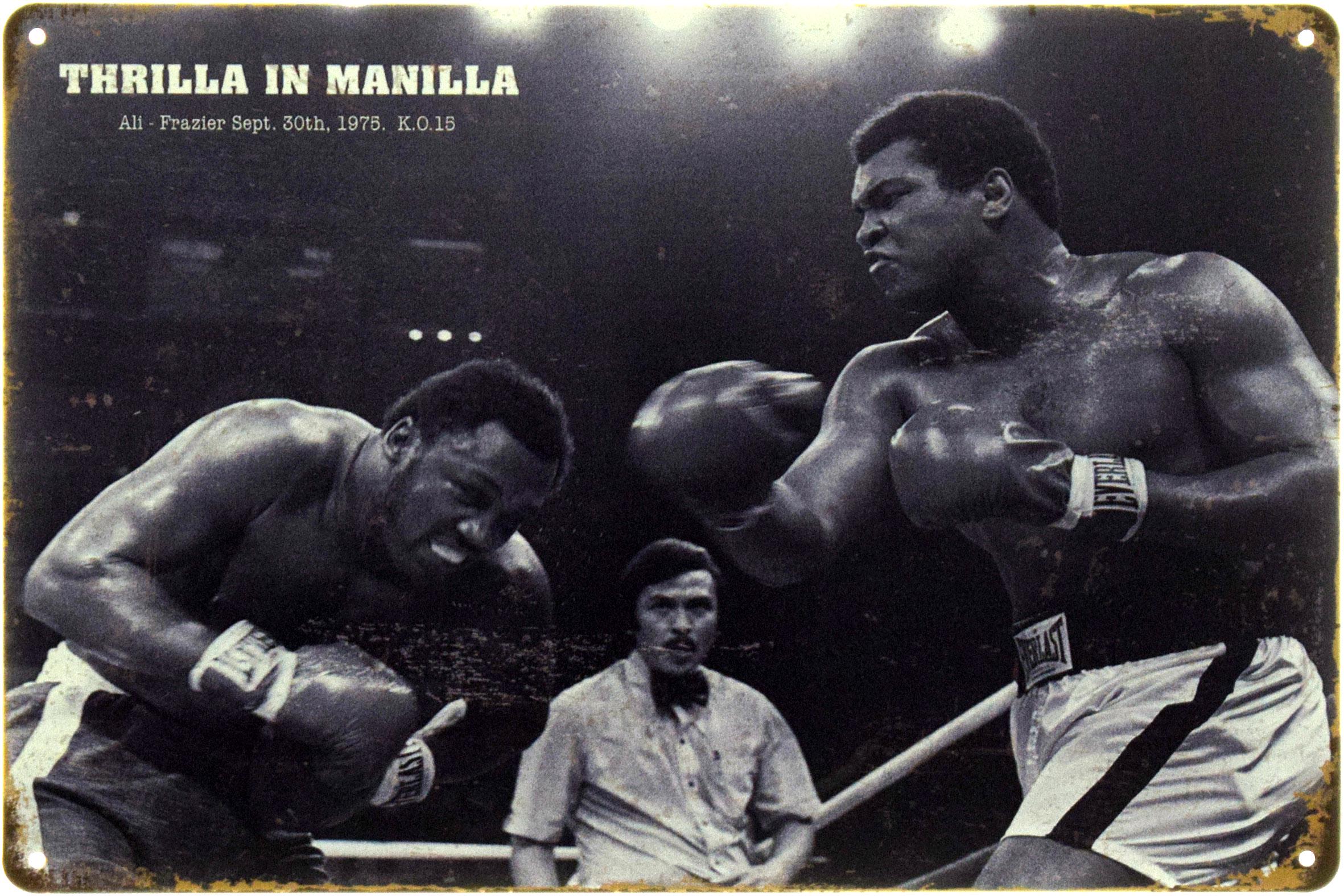 Табличка металлическая "Muhammad Ali Thrilla in Manila" 20x30 см (ms-104605)
