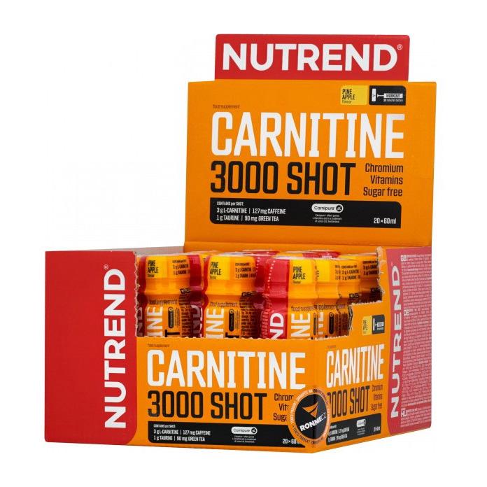 Жиросжигатель L-карнитин Nutrend Carnitine 3000 Shot 20 шт. по 60 мл Ананас